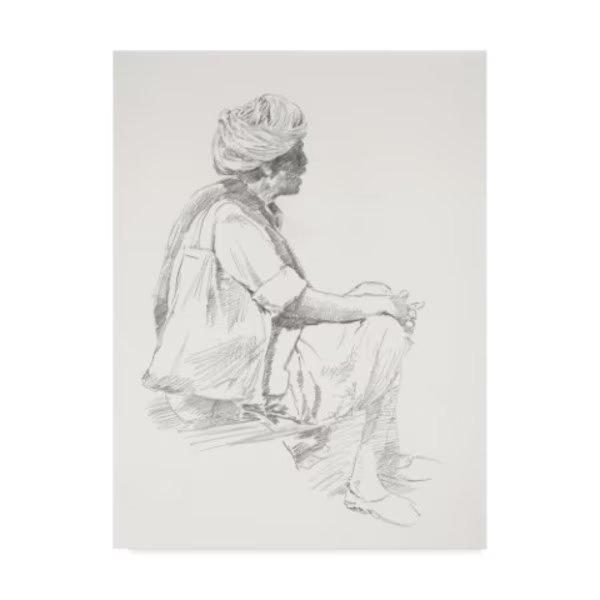 Michael Jackson 'Eastern Man Sketch' Canvas Art, 18x24, Trademark Fine Art, Mfr#: ALI43664-C1824GG
